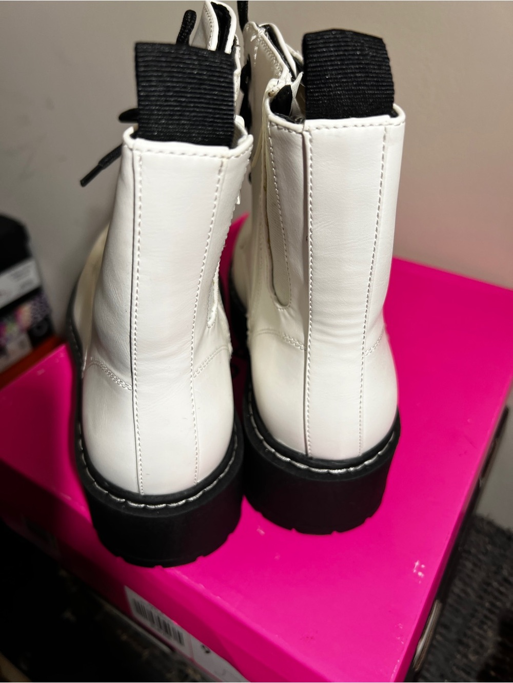 Torrid White Lace-Up Platform Combat Boots - Women's - Picture 4 of 7